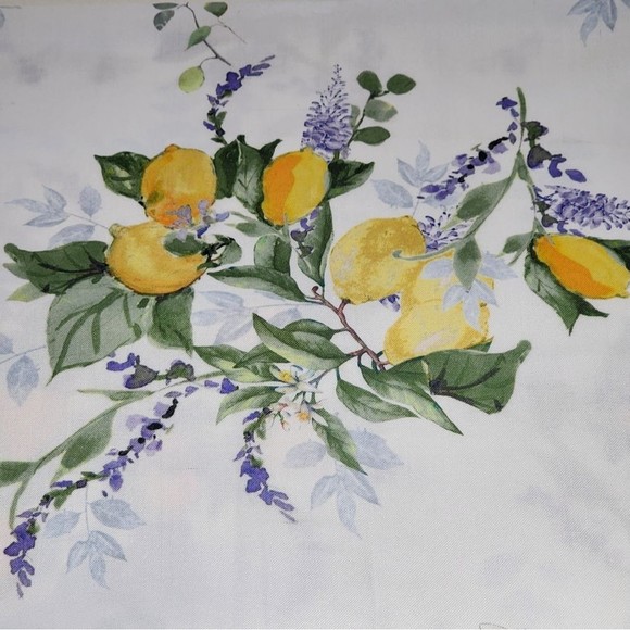 Nicole Miller Home Polyester‎ Tablecloth Lemons Flowers and Leaves 60x104 Oblong - Picture 10 of 11